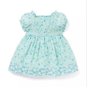 NWT Janie and Jack Seaglass Blue Floral Border Dress